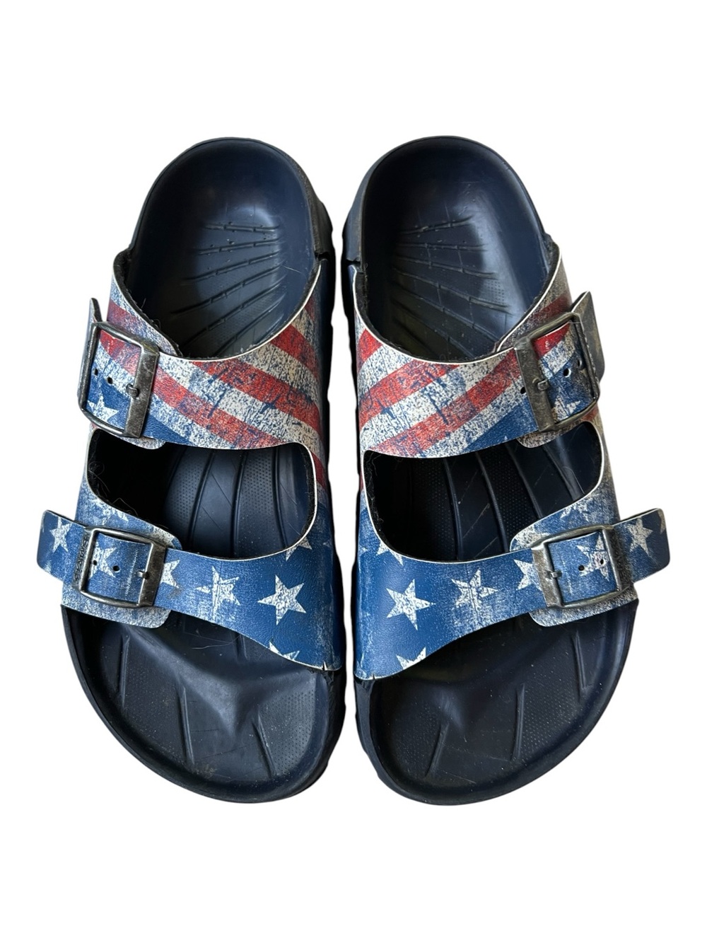 Birkenstock Star-Spangled Double Buckle Sandals Blue/Red W 9-9.5 Mens Size 7-7.5